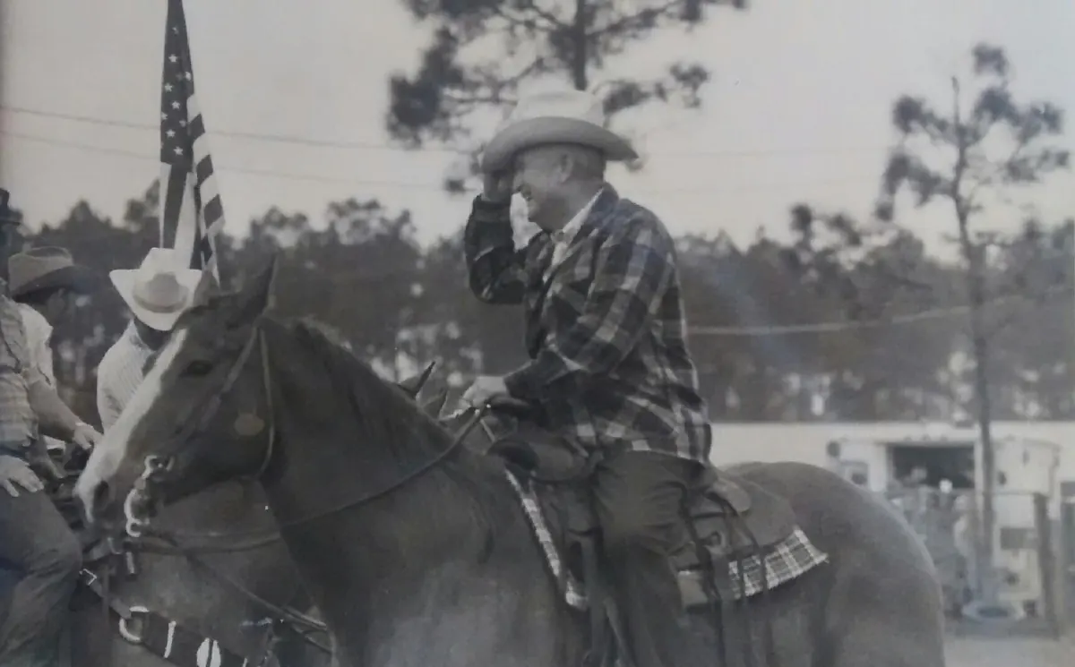 A Tucker family cattleman on horseback